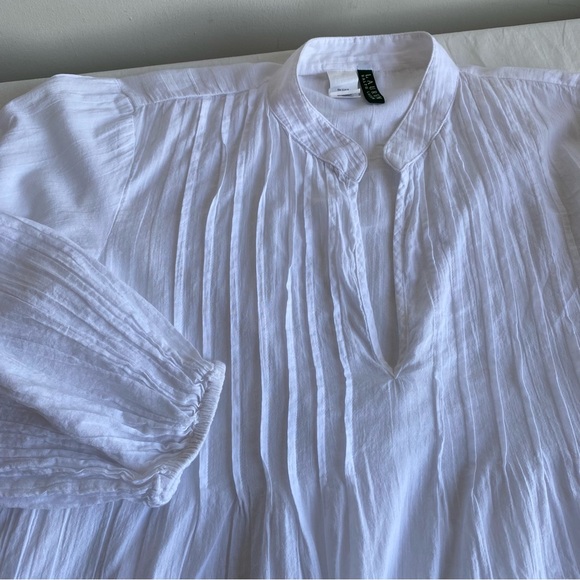 Lauren Ralph Lauren White Poet Boho Peasant Blouse Shirt Tunic Cover-up - Picture 6 of 11